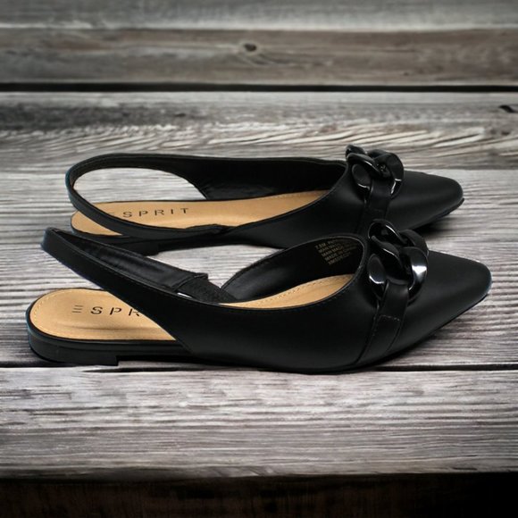 Women's Esprit Patty Flats in Black Size 7.5 Medium - Picture 4 of 8